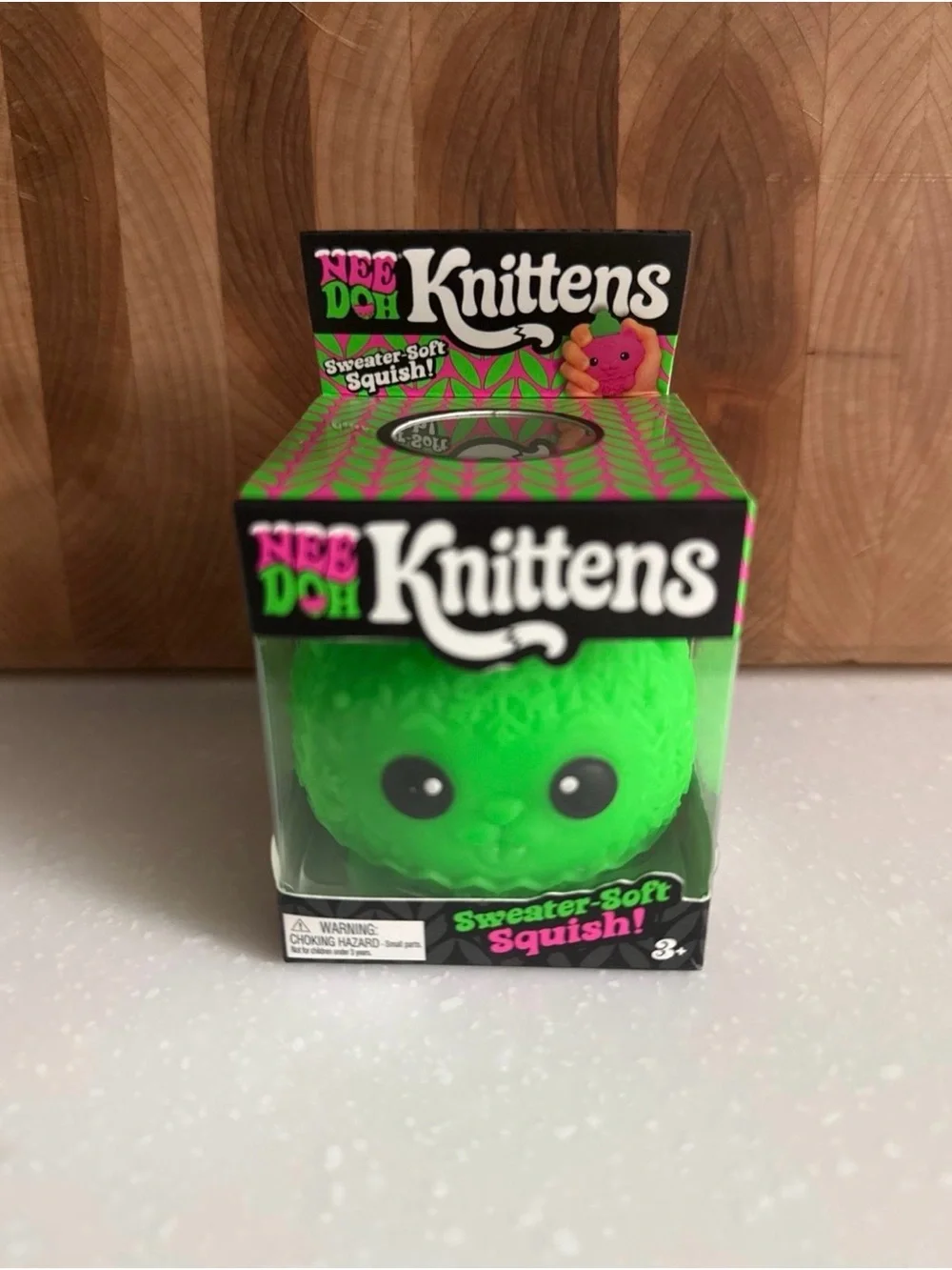 Needoh Knittens - Green Sweater-Soft Squish NEW
